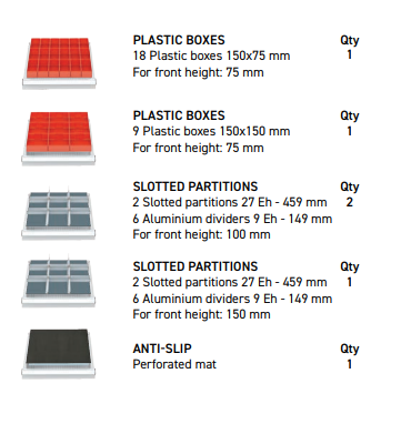 Polstore Cabinet Combo - 6 Drawers 27x27EH - 90% Extension - Light Grey/Dark Grey - 564mm(w) x 800mm(h)
