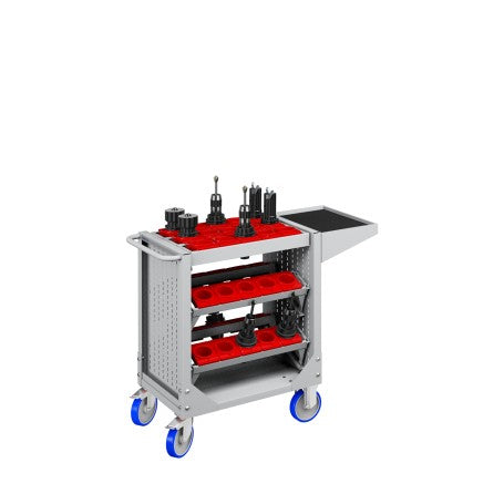 Polstore Tool Trolleys - With 4 Cradles and Supports - HSK100 - Light Grey - 1077mm (W) x 508mm (D) x 826mm (H)