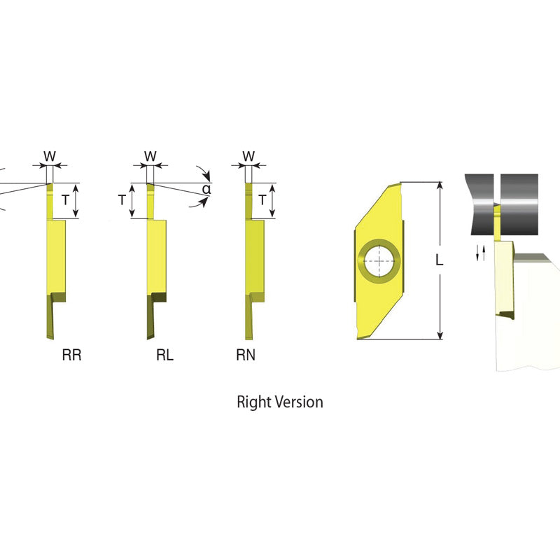Carmex Polygon Swiss Line Insert - Parting Off & Grooving - Right Hand - GP40RRW25T130BLU