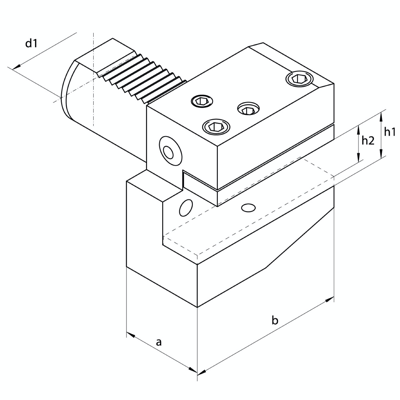 Omega Products VDI40 Radial Holder - Left Hand - Short - Type B2