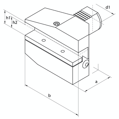 Omega Products VDI40 Radial Overhead Holder - Right Hand - Long - Type B7