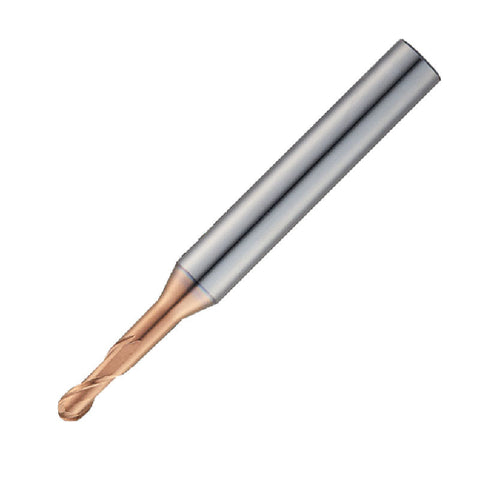 Widin Carbide End Mill - 2 Flute Tapered Neck Type - Ball Nose - 1mm x 40mm x 0.4Ø