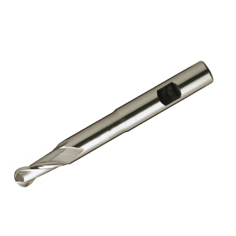 Europa Tools HSS-E End Mill - Uncoated 2 Flute Extra Long Length Ball Nose - 3mm