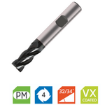 Europa Tools Powder Metal End Mill - 4 Flute Multiple Helix - 4mm