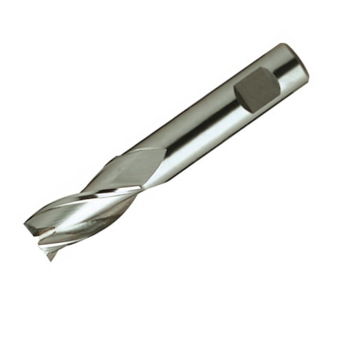 Europa Tools HSS-E End Mill - 3 Flute Centre Cutting with Flatted Shank - Short Length Throw Away - 9mm