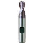 Europa Tools HSS-E End Mill - TiAlN Coated 2 Flute Ball Nose With Flatted Shank - 8mm