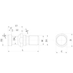 Omega Products DIN69872 Pull Stud - Solid - Without O-Ring - ISO40
