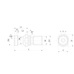 Omega Products DIN69872 Pull Stud - Hollow - With O-Ring - Through Coolant - ISO40 - 23mm Long
