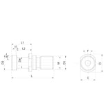 Omega Products ISO 7388/2-A Pull Studs - Hollow - Without O-Ring - Through Coolant - ISO50