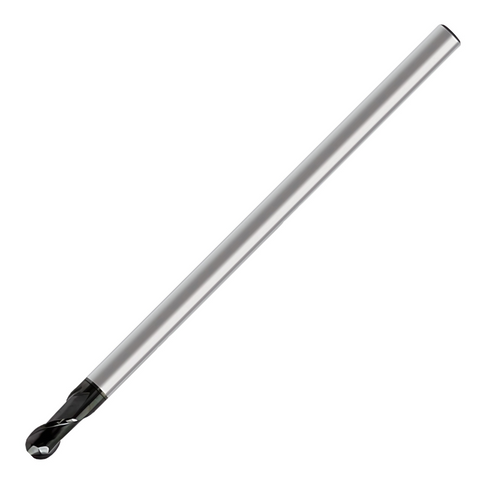 Europa Tools Carbide End Mill 2 Flute Ball Nose - Extended Neck - Pulsar DMX - 0.1mm x 40mm