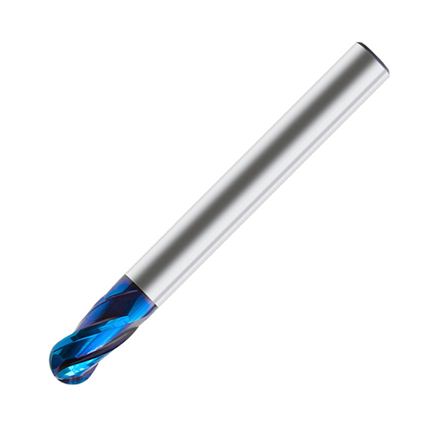 Europa Tools Carbide End Mill 4 Flute Cebtre Matched - Ball Nose - Pulsar Blue - 3mm
