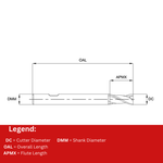 Europa Tools HSS-E Slot Drill - TiAlN Coated 2 Flute Extra Long Length - 8mm