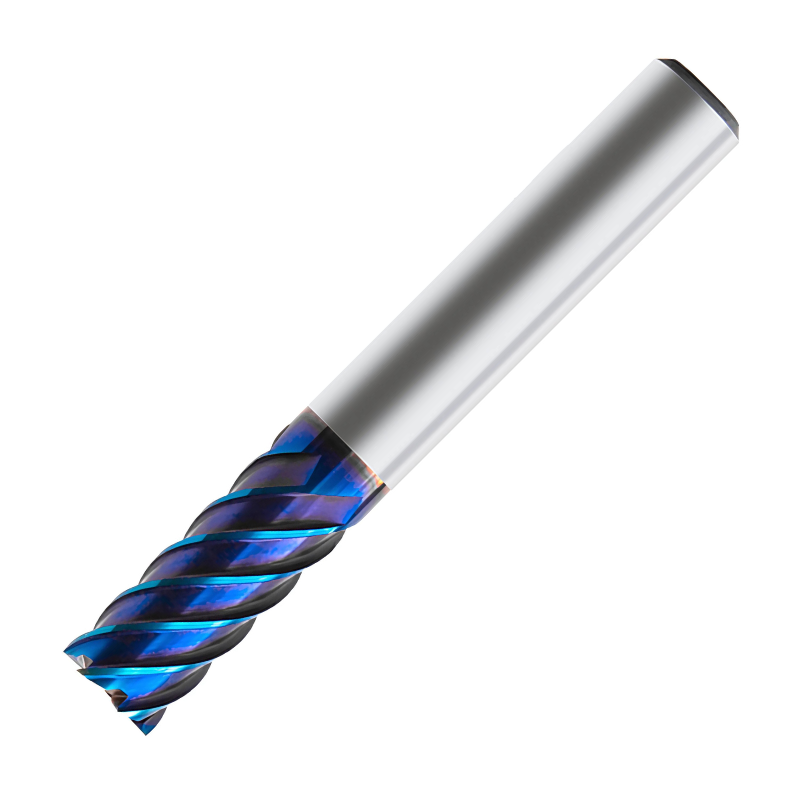 Europa Tools Carbide End Mill 6 Flute Extended Neck Long Series - Square Edge - Finishing - Pulsar Blue - 10mm