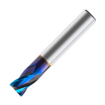 Europa Tools Carbide End Mill 4 Flute Extended Neck Stub Length - Corner Radius - Pulsar Blue - 16mm x R0.3 - 16mm Shank