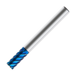 Europa Tools Carbide End Mill 6 Flute Extended Neck Standard Length - Corner Radius - Finishing - Pulsar Blue - 10mm x 22mm x R0.5