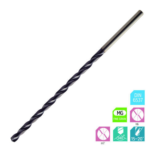 Europa Tools Carbide Drill Through Coolant 10xD TiAlN Coated - 6mm