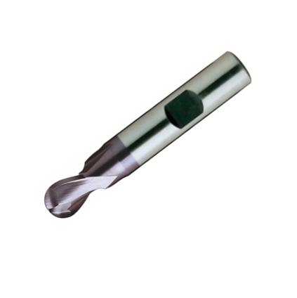 Europa Tools HSS-E End Mill - TiAlN Coated 2 Flute Ball Nose With Flatted Shank -22mm