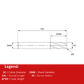 Europa Tools Carbide End Mill 4 Flute Corner Radius - Standard Length - Pulsar DMX - 3mm x R thumbnail 2