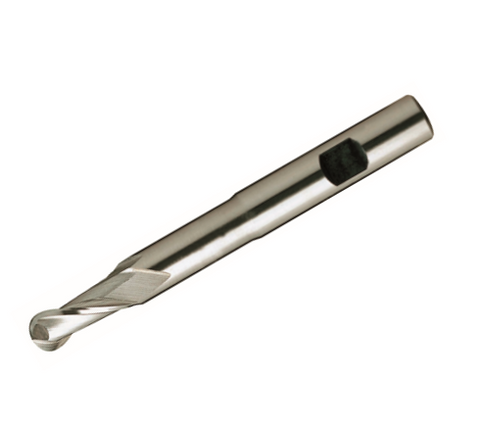 Europa Tools HSS-E End Mill - Uncoated 2 Flute Extra Long Length Ball Nose - 25mm