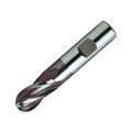 Europa Tools HSS-E End Mill - TiAlN Coated 2 Flute Ball Nose - Short Length - 8mm thumbnail 1