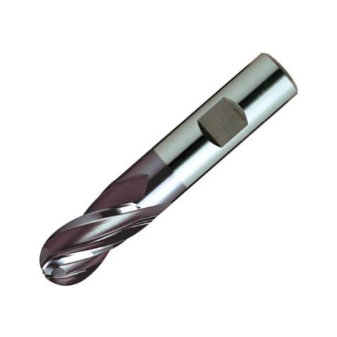 Europa Tools HSS-E End Mill - TiAlN Coated 2 Flute Ball Nose - Short Length - 8mm
