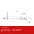 Europa Tools Carbide End Mill 2 Flute TiAlN coated - Corner Radius - Standard Length - K30 - 2mm x R0.2 thumbnail 2