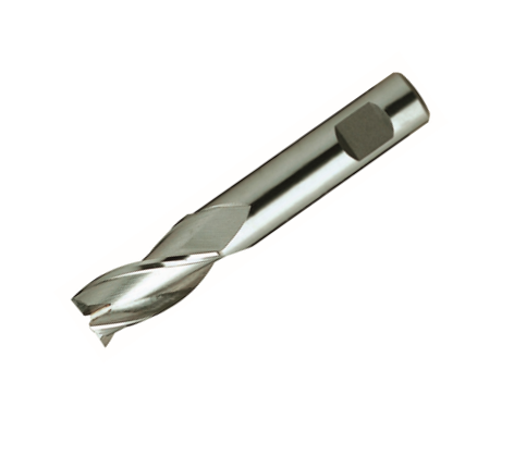Europa Tools HSS-E End Mill - 3 Flute Centre Cutting with Flatted Shank - Short Length Throw Away - 5mm