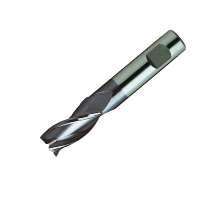 Europa Tools HSS-E End Mill - TiAlN Coated 3 Flute Centre Cutting With Flatted Shank- Short Length Throw Away - 4mm
