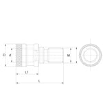 Omega Products Pull Stud Adaptor With Internal Thread and Hole Through - DIN2080 - DV50