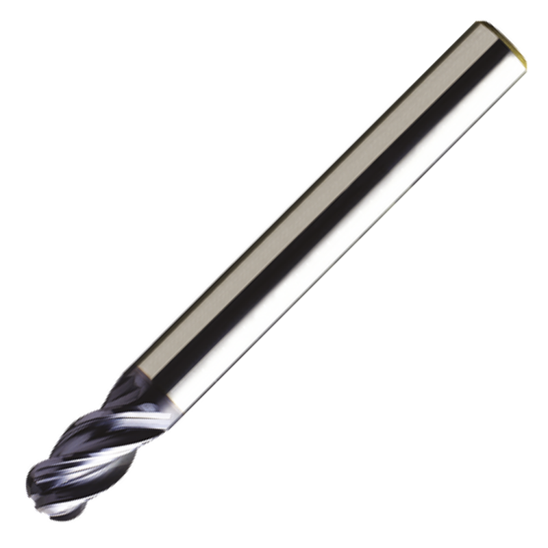 Europa Tools Carbide End Mill 4 Flute - Ball Nose - Standard Length - HX2 - 3mm