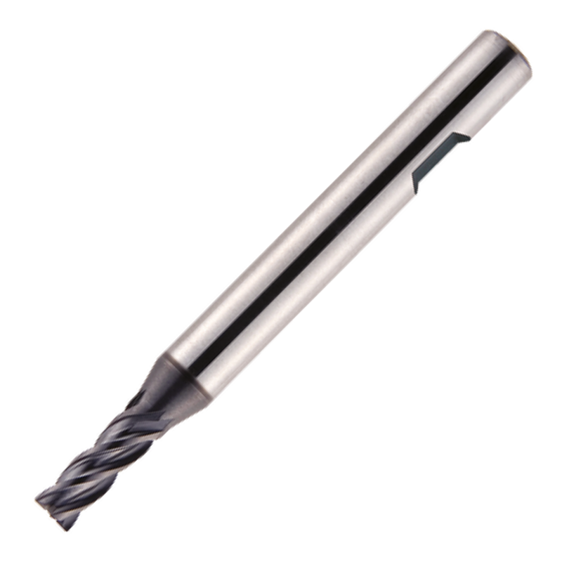Europa Tools Carbide End Mill 4 Flute - Square Edge - Short Length - Flatted Shank - HX2 - 3mm