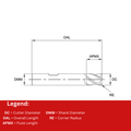 Europa Tools Carbide End Mill 4 Flute - Corner Radius - Short Length - Plain Shank - HX2 - 3mm x R0.3 thumbnail 2
