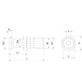 Omega Products JIS B6339 Pull Stud - Hollow - Without O-Ring - Through Coolant - ISO40 thumbnail 2