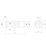 Omega Products JIS B6339 Pull Stud - Hollow - Without O-Ring - Through Coolant - ISO40