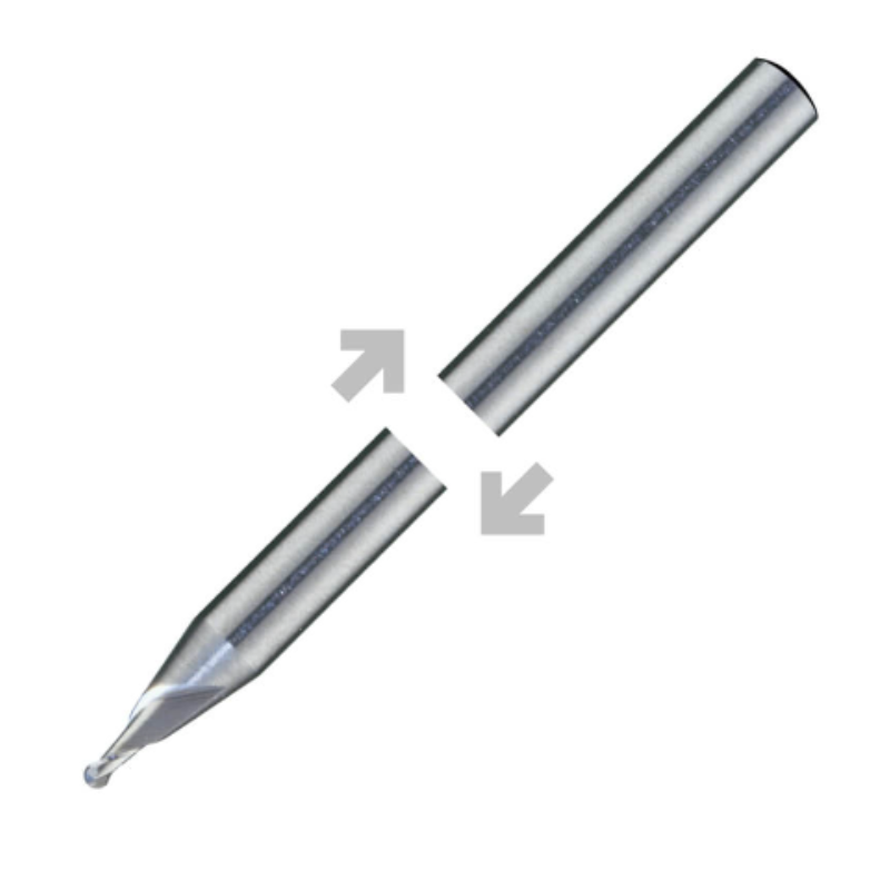 ITC Carbide End Mill Ball Nose 155 - 2 Flute 30° Helix With Facet Relief - Micro - 0.3mm