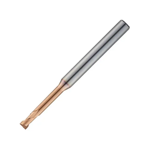 Vortex Long Neck Flat 2 Flute End Mill - TiSiN Coated - Square Edge - 2mm cutter dia x 12mm Reach