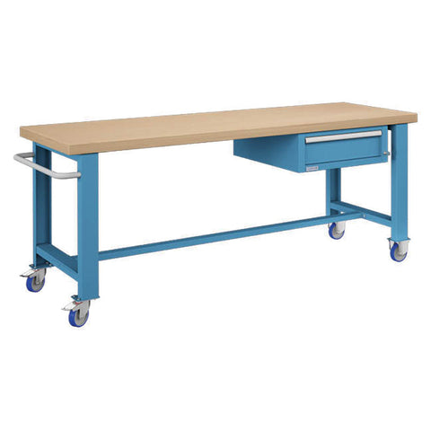 Polstore Standard Mobile Workbench - 1 Draw - Light Blue - 2065mm(W) x 750mm(D) x 908mm(H)