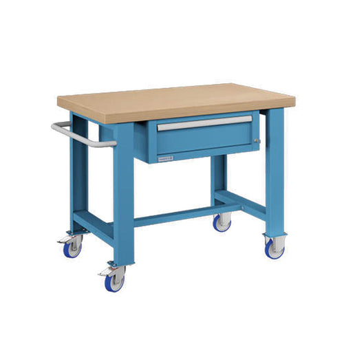 Polstore Standard Mobile Workbench - 1 Draw - Light Blue - 1065mm(W) x 750mm(D) x 908mm(H)