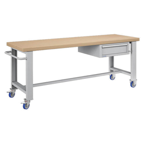 Polstore Standard Mobile Workbench - 1 Draw - Light Grey - 2065mm(W) x 750mm(D) x 908mm(H)