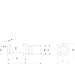Omega Products Mazak Pull Stud - Hollow - Without O-Ring - Through Coolant - ISO40 - 41.25mm Long