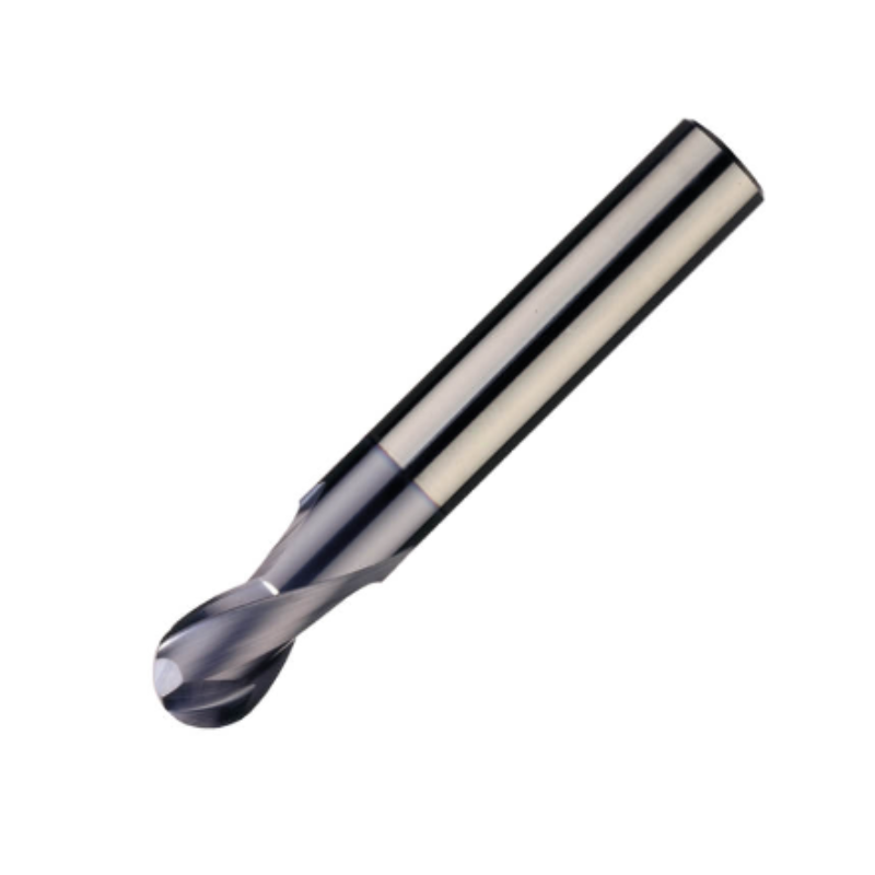 ITC Carbide End Mill Ball Nose 2002 - 2 Flute  30° Helix With Facet Relief & Coating - Steels & Exotics - 2mm
