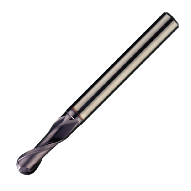 ITC Carbide End Mill Ball Nose 2012 - 2 Flute  30° Helix With Facet Relief & Coating - Steels & Exotics - 2mm