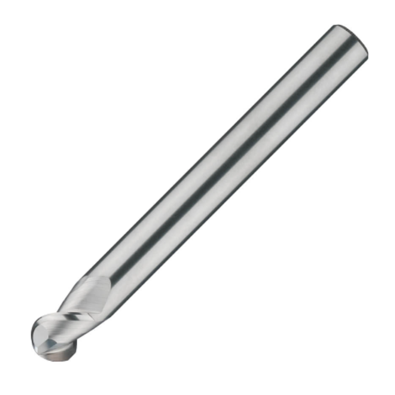 ITC Carbide End Mill Ball Nose 2082 - 2 Flute  50° Helix Reduced Shank With Facet Relief - Non-Ferrous - 6mm