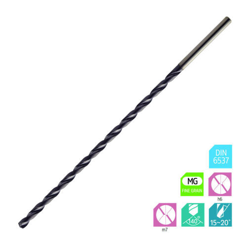 Europa Tools Carbide Drill Through Coolant 20xD TiAlN Coated - 4.5mm
