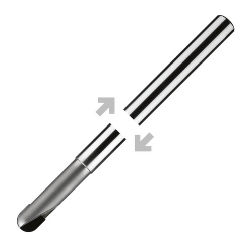 ITC Carbide End Mill Ball Nose 2102 - 2 Flute PCD Tipped With Facet Relief & Radius - Composites - 20mm