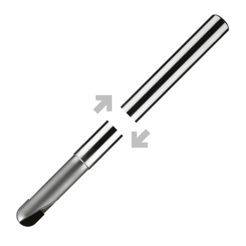 ITC Carbide End Mill Ball Nose 2102 - 2 Flute PCD Tipped With Facet Relief & Radius - Composites - 2mm