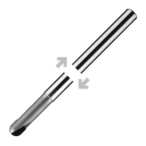 ITC Carbide End Mill Ball Nose 2132 - 2 Flute PCD Tipped With Facet Relief - Composites - 8mm