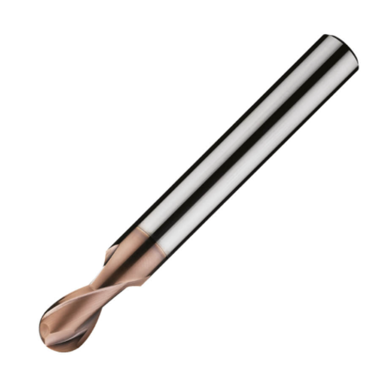 ITC Carbide End Mill Ball Nose 2162 - 2 Flute  30° Helix With Facet Relief & Coating - Steels & Exotics - 1mm