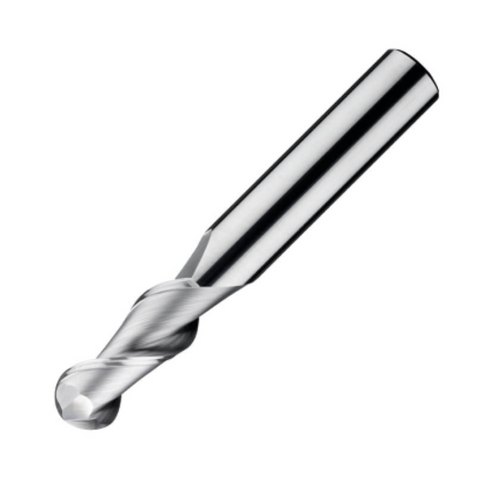 ITC Carbide End Mill Ball Nose 2172 - 2 Flute 45° Helix  With Facet Relief - Non-Ferrous - 1mm