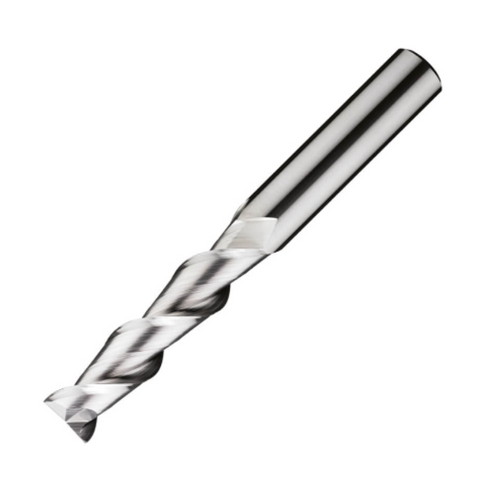ITC Carbide End Mill Square Edge 2201 - 2 Flute 45° Helix with Facet Relief - Non-Ferrous - 4mm